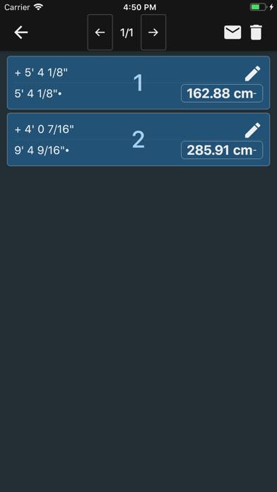 Feet and Inches Calculator App screenshot