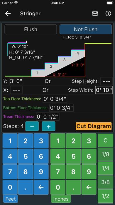 Feet and Inches Calculator App screenshot