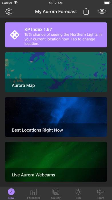 My Aurora Forecast & Alerts Uygulama ekran görüntüsü #1