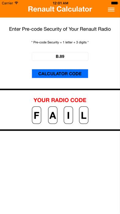 Renault Radio Code Captura de pantalla de la aplicación #5
