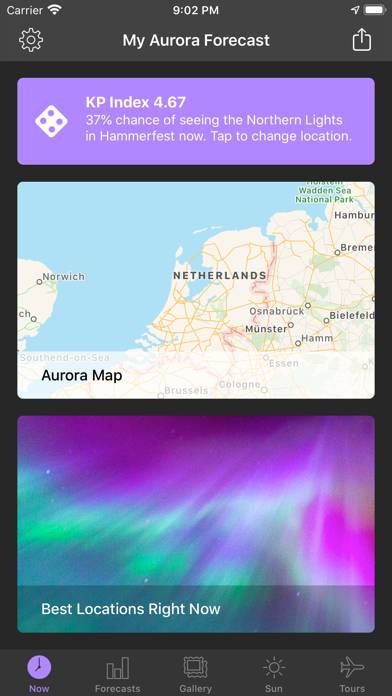 My Aurora Forecast Pro Uygulama ekran görüntüsü #1