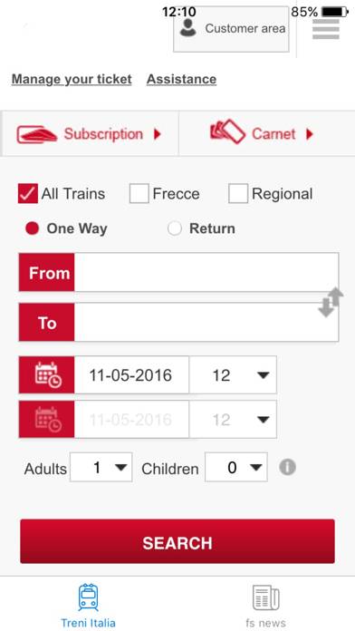 Train Italia App screenshot