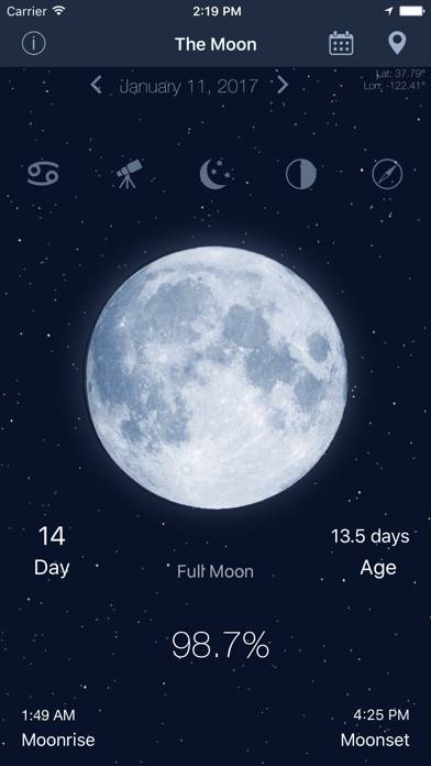 The Moon: Calendar Moon Phases Captura de pantalla de la aplicación #1