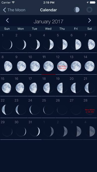 The Moon: Calendar Moon Phases Captura de pantalla de la aplicación #2