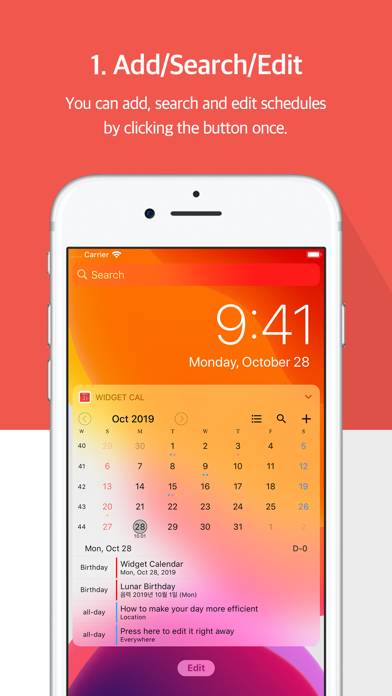 Widget Calendar : Easy&Simple App screenshot #1