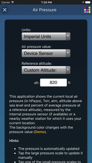 Air Pressure App App screenshot #3