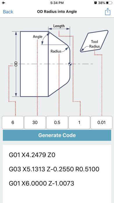 G Code Generator CNC OD ID Capture d'écran de l'application #2