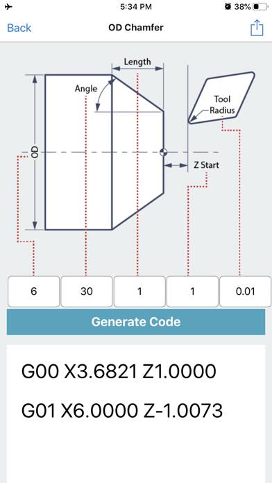 G Code Generator CNC OD ID Schermata dell'app #3