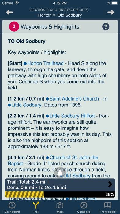 TrekRight: Cotswold Way App-Screenshot