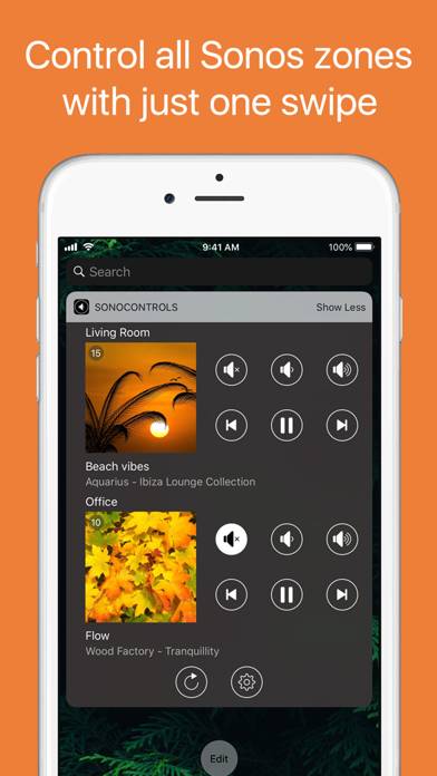 SonoControls: Widget for Sonos App skärmdump #1