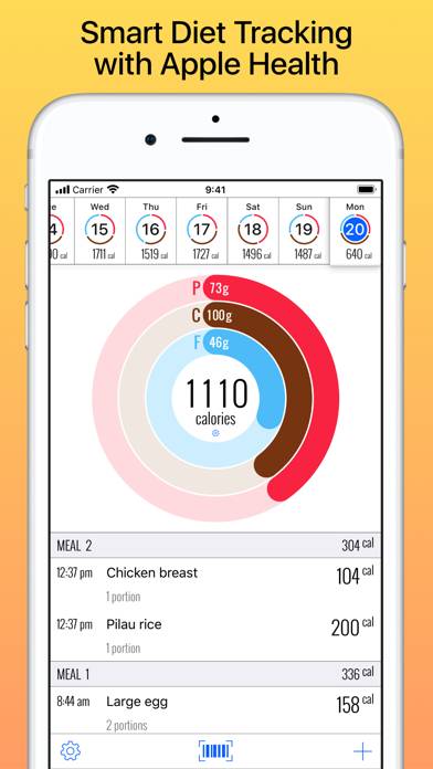 Nutrients & Calories App screenshot