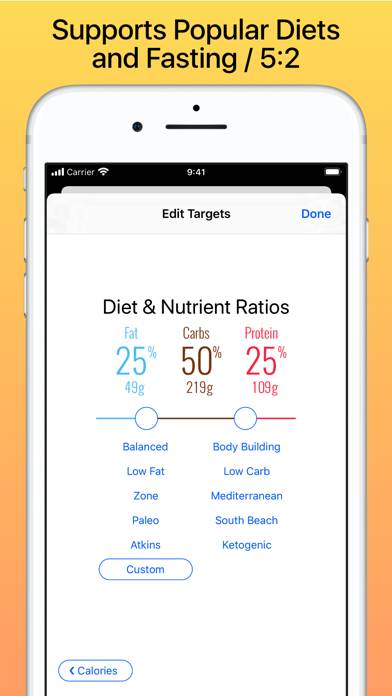 Nutrients & Calories Captura de pantalla de la aplicación #2