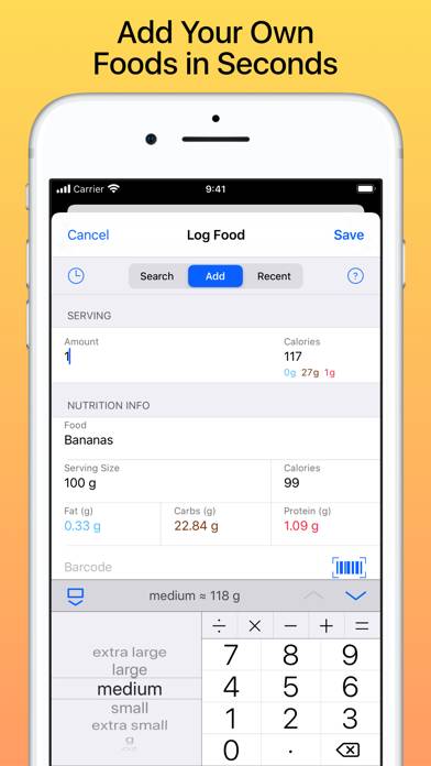 Nutrients & Calories Captura de pantalla de la aplicación #3