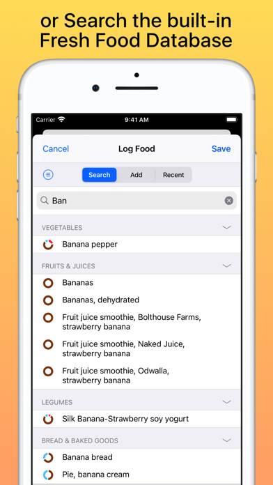 Nutrients & Calories Captura de pantalla de la aplicación #5