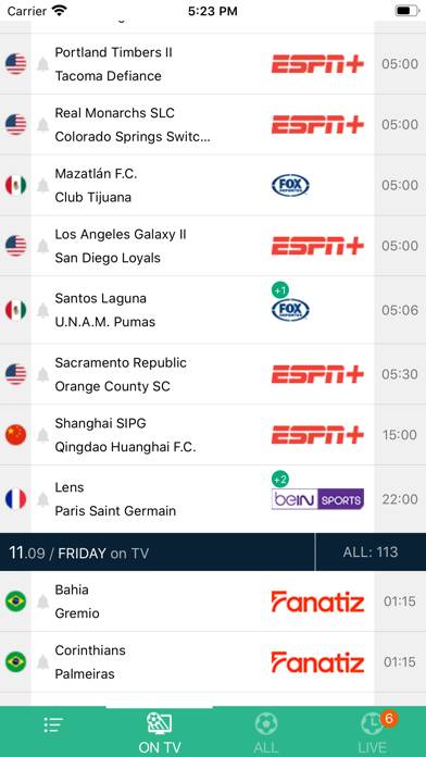 Soccer Live on TV Captura de pantalla de la aplicación #1