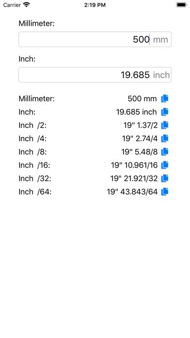 Inch Millimeter Converter App screenshot #1