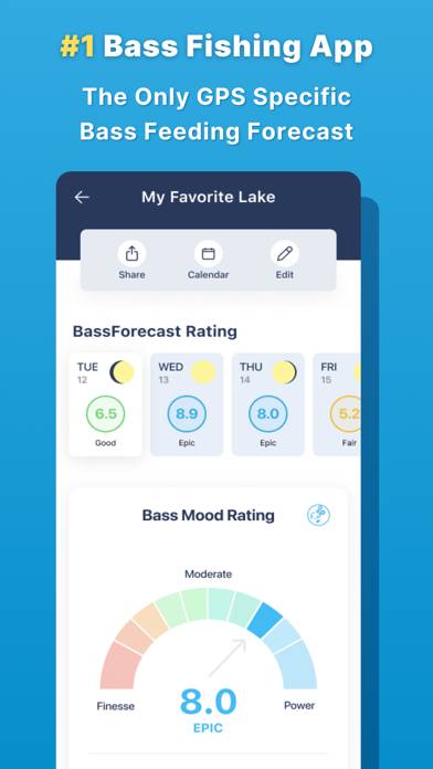 BassForecast: Bass Fishing App App screenshot #2