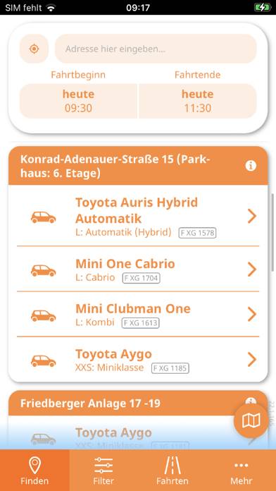 stadtmobil carsharing screenshot