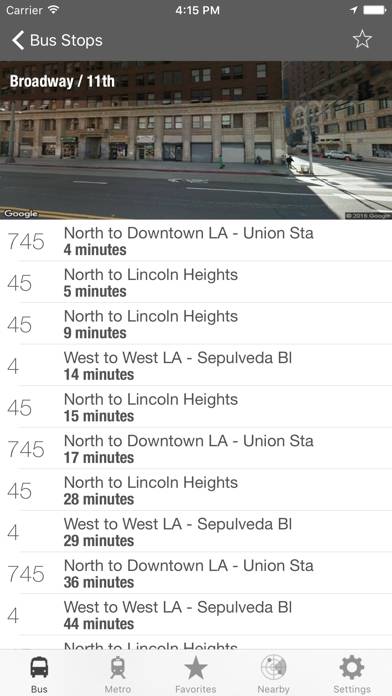 LA Metro and Bus App screenshot