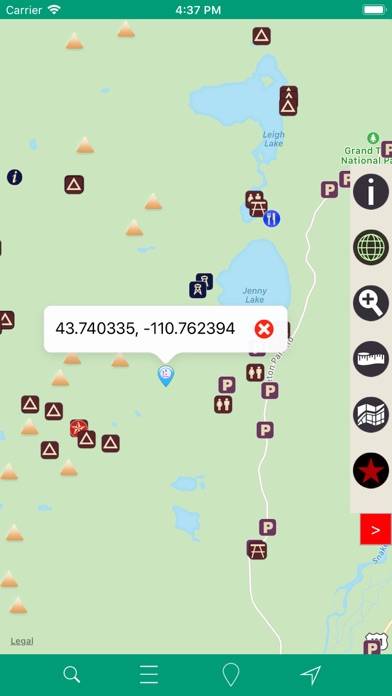 Grand Teton National Park GPS App screenshot