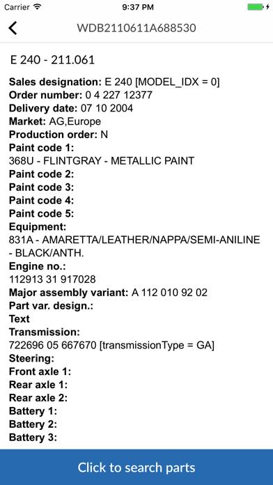 Mercedes-Benz Car Parts Скриншот приложения #2