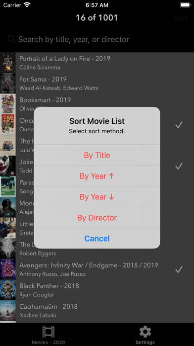 1001 Movies Captura de pantalla de la aplicación #3