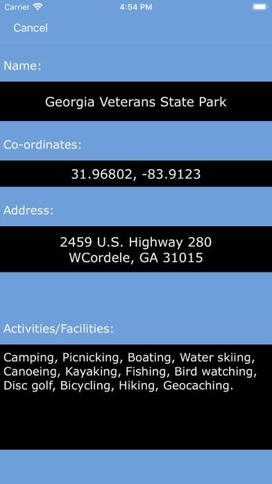 Georgia State Parks & Areas App screenshot