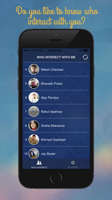 Who Interact With Me for Facebook Pro Captura de pantalla de la aplicación #1