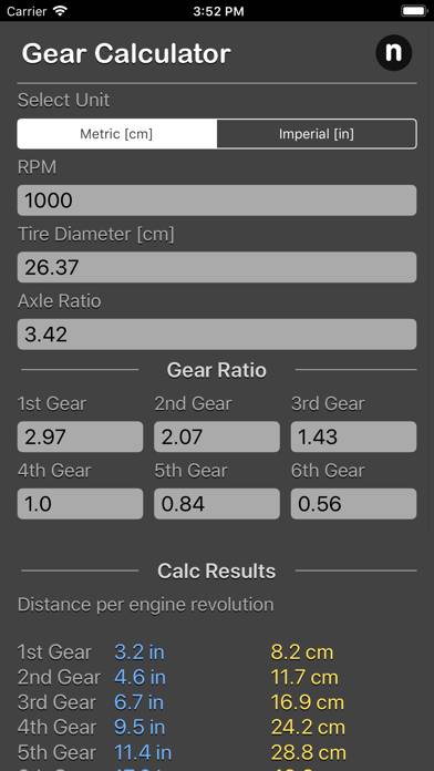 Gear Calculator Plus Captura de pantalla de la aplicación #1