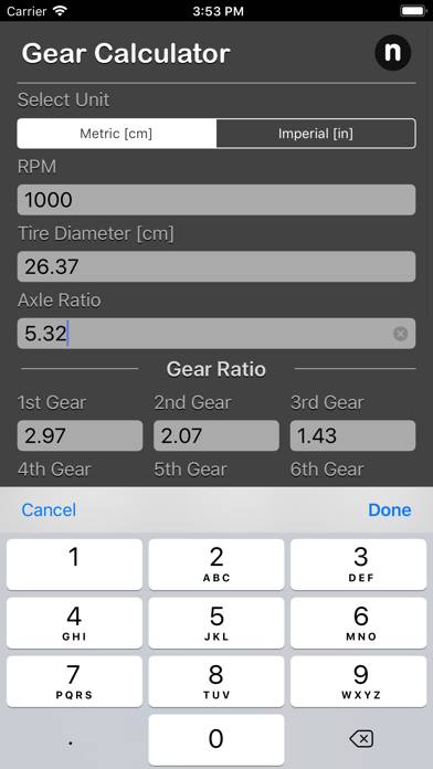 Gear Calculator Plus Captura de pantalla de la aplicación #3