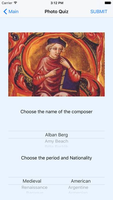 Composers Quiz Captura de pantalla de la aplicación