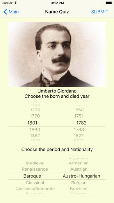 Composers Quiz Captura de pantalla de la aplicación