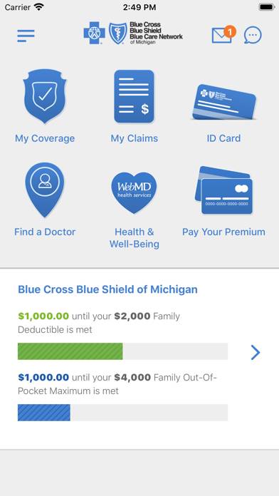 Bcbsm App screenshot