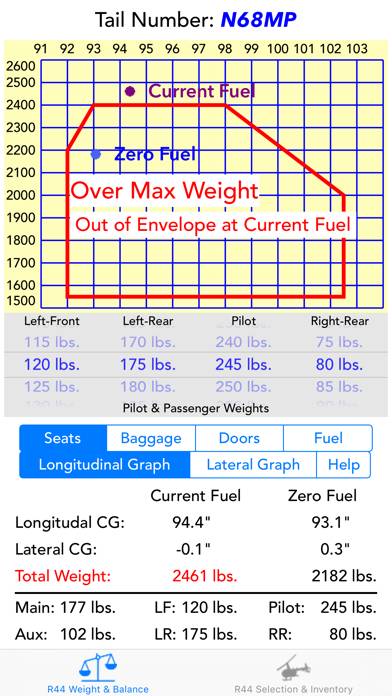 R44 Weight & Balance App skärmdump #2