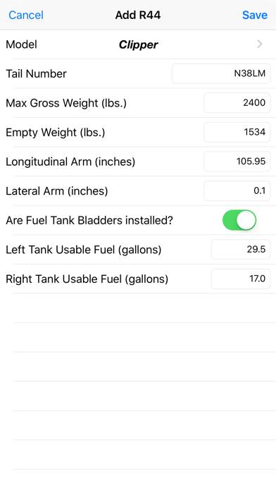 R44 Weight & Balance App skärmdump #5
