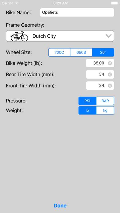 Bicycle Tire Pressure App skärmdump #4