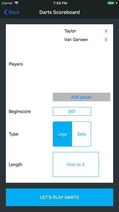 Darts Scoreboard X01 App-Screenshot #2