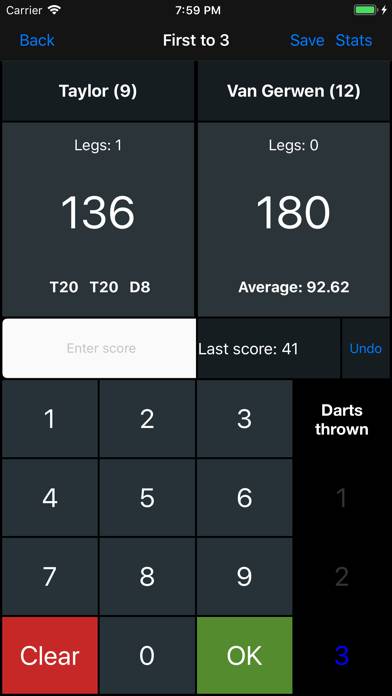 Darts Scoreboard X01 Uygulama ekran görüntüsü #3