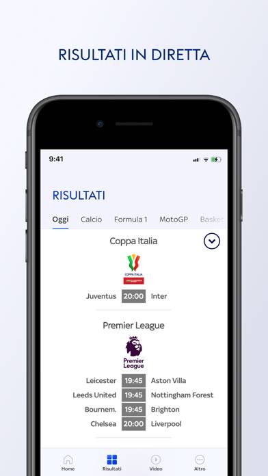 Sky Sport Schermata dell'app