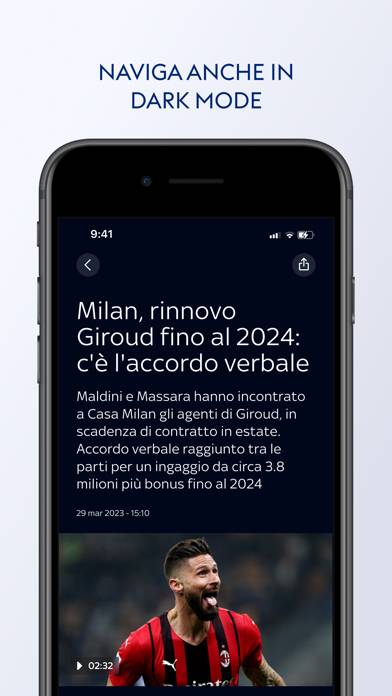 Sky Sport Schermata dell'app