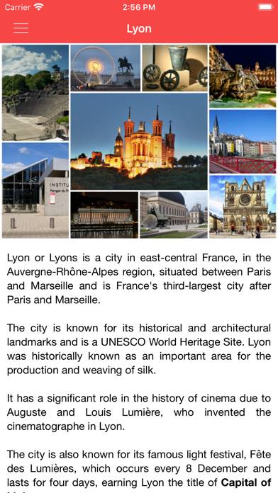 Lyon City Guide Bildschirmfoto