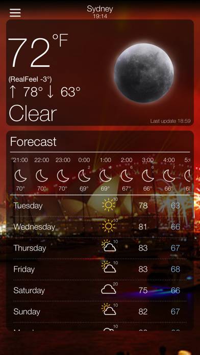 Weather plus. Schermata dell'app #3