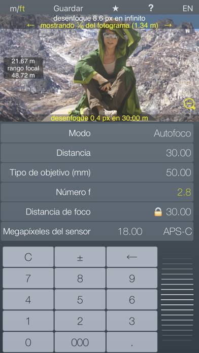 Focus / DOF hyperfocal calculator depth of field Captura de pantalla de la aplicación #1