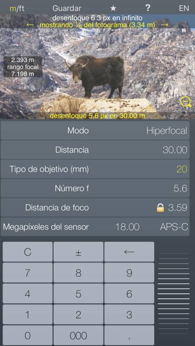 Focus / DOF hyperfocal calculator depth of field Captura de pantalla de la aplicación #4
