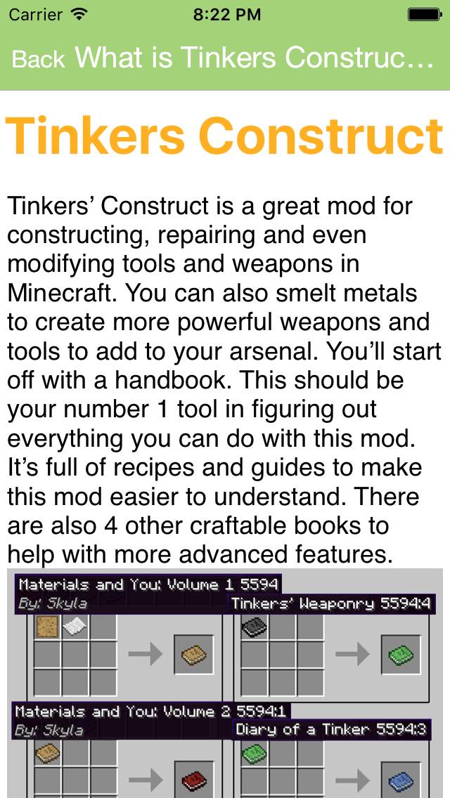 Tinkers Construct Mod for Minecraft PC Guide Schermata dell'app #2
