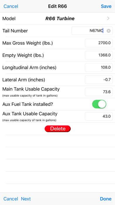 R66 Weight & Balance Скриншот приложения #5