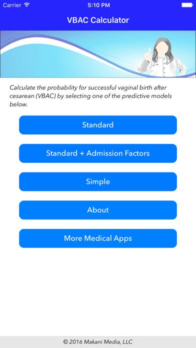 VBAC Calculator App-Screenshot #1