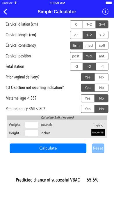 VBAC Calculator Schermata dell'app #4