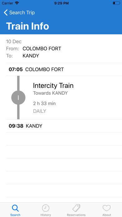 Sri Lanka Trains App skärmdump