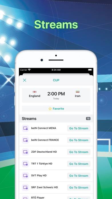 Soccer stream & TV schedule App screenshot #2